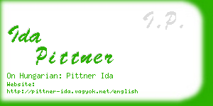 ida pittner business card